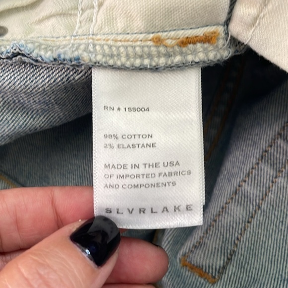 SLVRLAKE Lou Lou Skinny Jeans in Love Burns Wash Stretch Denim Size 25 - Picture 8 of 8